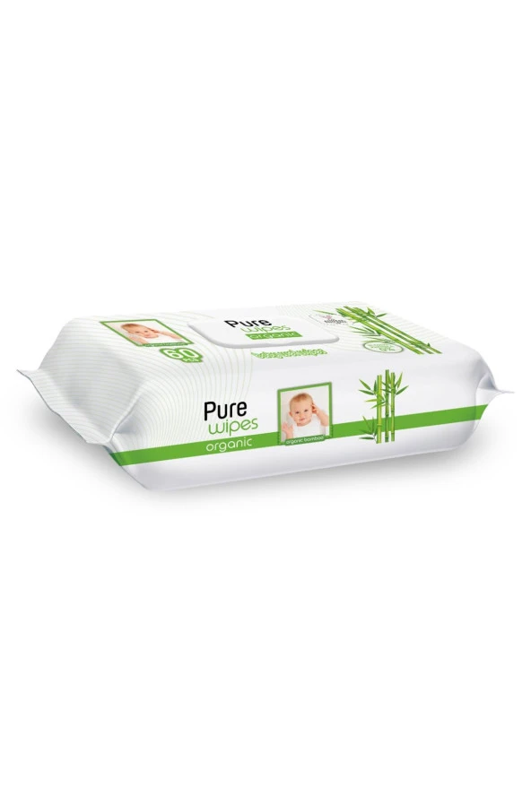 Pure Baby Organik Bambu Özlü Islak Havlu Mendil 60x24 1440 Yaprak - 2