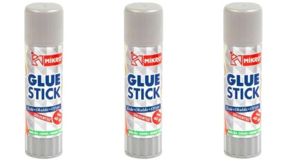 Mikro Stick Yapıştırıcı Solventsiz 40 Gram 3 Adet