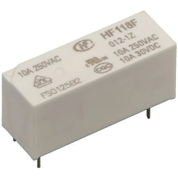 Hongfa HF118F 012-1Z1T 12V 10A 1C 5 Pin Minyatür Pcb Güç Rölesi - 5 Adet - Resim 2
