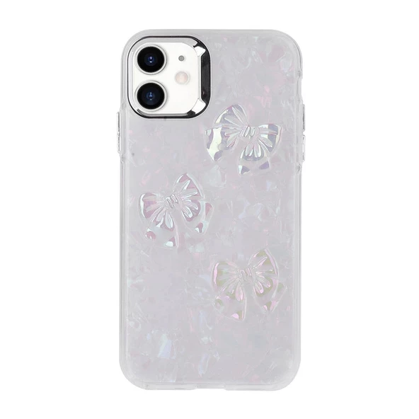 iPhone 11 Uyumlu  Uyumlu KılıfKabartma Figürlü Parlak Eralli Silikon Kapak - 7