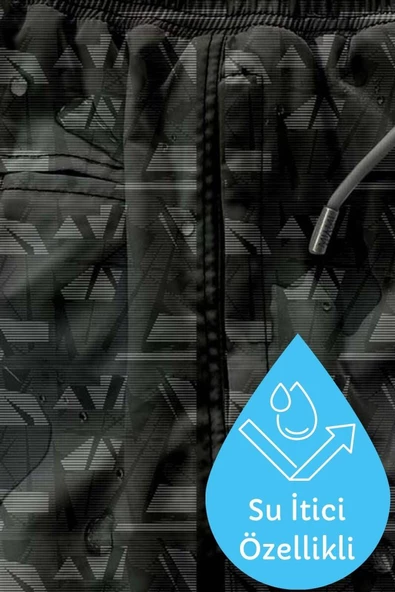 Uzun Boy Model Su İtici Özellikli Dijital Baskılı Erkek Plaj Deniz Şort Mayo - Resim 3