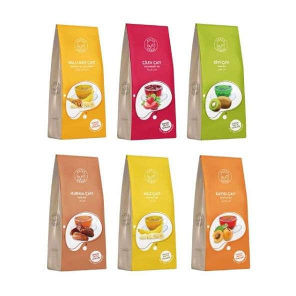 Kayla Gurme Meyve Taneli Çaylar Yeni Seri Kampanya (Çilek, Muz, Ballı Muz, Hurma, Kivi, Kayısı) 6 X 250 gr - 2