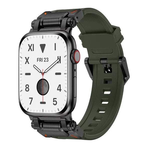 Watch 42mm KRD-101 Titanyum Metal Başlıklı Silikon Kordon - 5