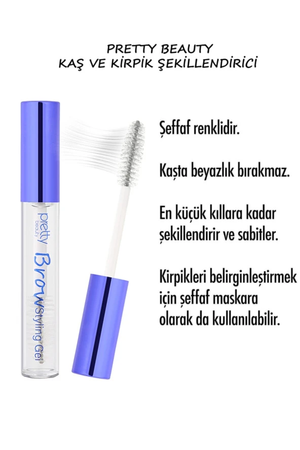 Pretty Beauty Kaş Sabitleme Jeli & Eyebrow Gel Clear