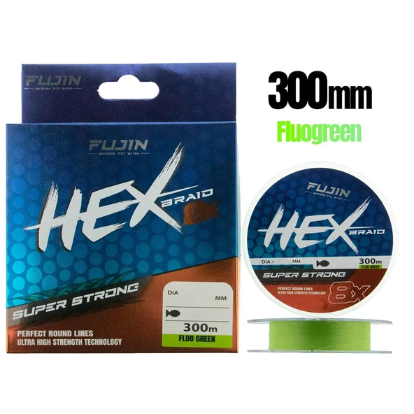 Fujin Hex Braid 8x 300mt Fluo Green PE İp Misina