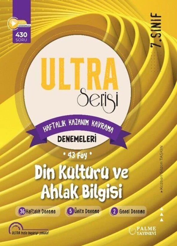 7. Sınıf Din Kültürü Ve Ahlak Bilgisi Ultra Serisi Denemeleri 43 Föy Palme Yayınları