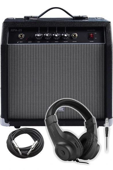 Midex RPA-25BK-HD Bas Gitar Amfisi 25 Watt (Kulaklık ve Jak Kablosu Dahil) ürün görseli 1