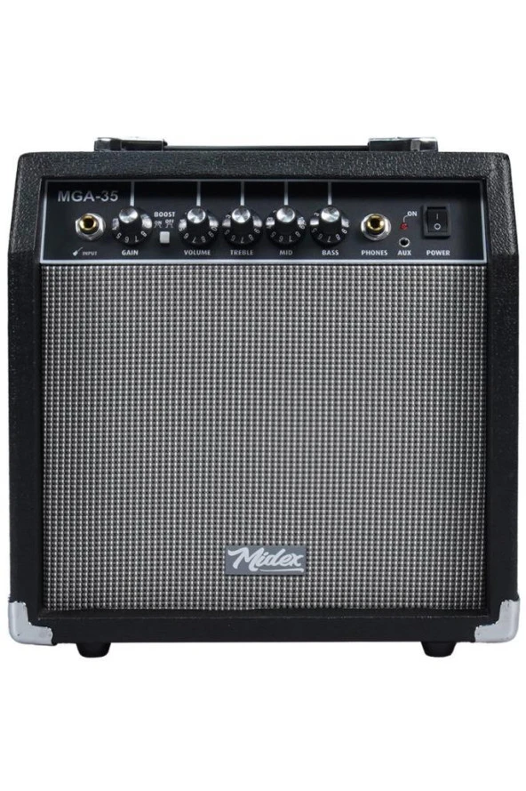 Midex MGA-35BK-PAK Elektro Gitar Amfisi Seti 35 Watt Gain Özellikli (Amfi Mikrofon Stand Kulaklık Jack Kablo) - 6