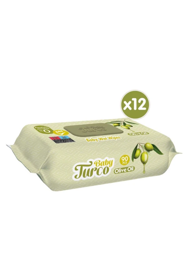 Baby Turco Zeytinyağlı Islak Bebek Havlusu 12x90 Adet - 2