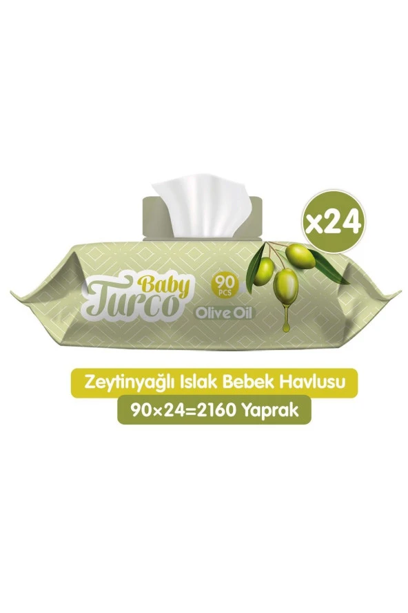 Baby Turco Zeytinyağlı Islak Bebek Havlusu 24x90 Adet