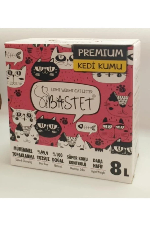 Natural Bastet Kedi Kumu 8 Litre 1 Adet