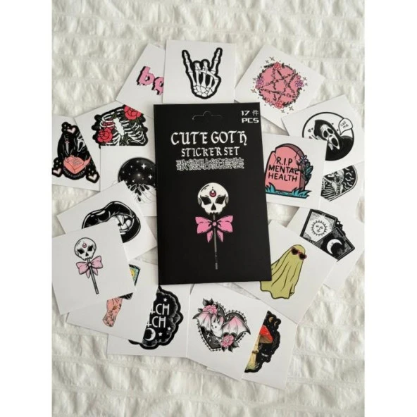 Cute Goth Kutulu Sticker Seti