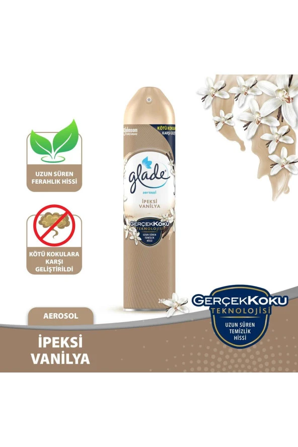 Glade Hava Tazeleyici Aerosol Oda Kokusu İpeksi Vanilya, 300ml