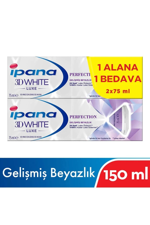 İpana 3 Boyutlu Beyazlık Luxe Perfection Diş Macunu 2x75 ml