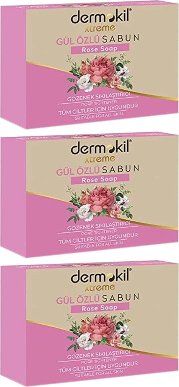 Dermokıl Sabun Gül Özlü 100GR 3'lü Paket