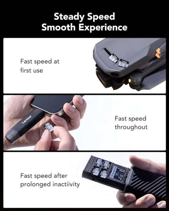 Lexar 128GB Silver Plus 205mb 4K V30 UHSI Micro SD Hafıza Kartı - 2