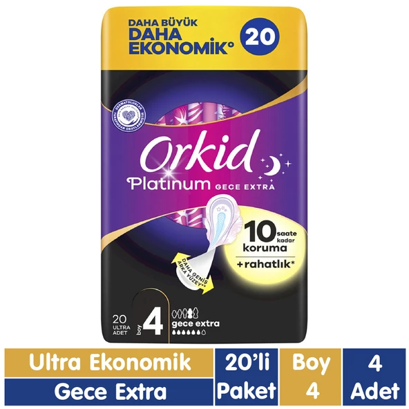 Orkid Platinum Gece Extra Ped 20x4 80 Adet ürün görseli