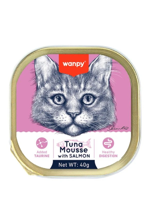 Wanpy Ton Balıklı Somonlu Alutray Kedi Konserve 40 gr - 1
