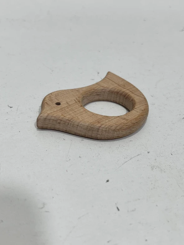 Kuş Figürü Doğal Ahşap Diş Kaşıyıcı - 4