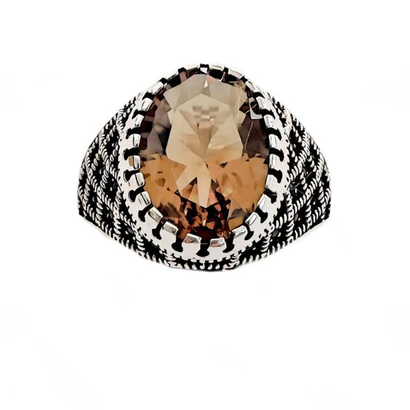 Zultanit ve Siyah Zirkon Taşlı Gümüş Yüzük 230048156G13Y - Resim 3