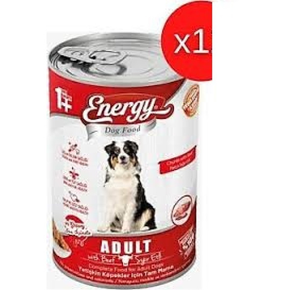 ENERGY YETİŞKİN KEDİ SIĞIR ETLİ KONSERVE  YAŞ MAMA 400GR