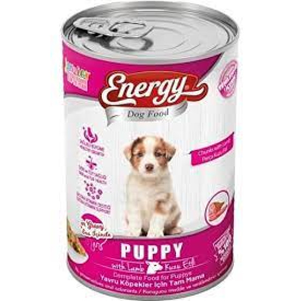 ENERGY PUPPY YAVRU KÖPEK KUZU ETLİ KONSERVE YAŞ MAMA 400GR - 2