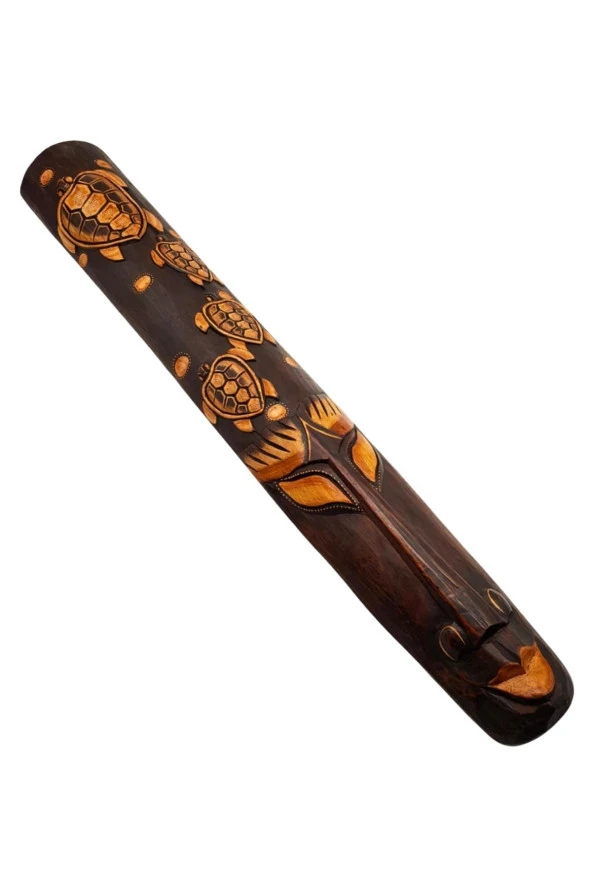 Dekoratif Ahşap Totem Aborjin Tiki Mask 100cm El Yapımı - Resim 6