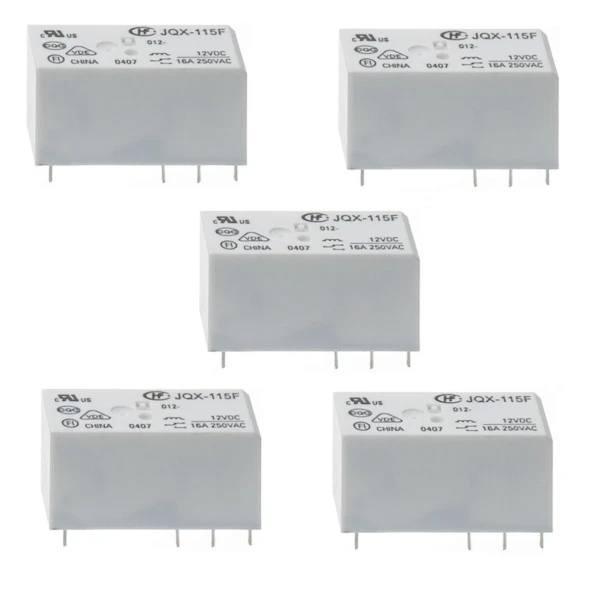 Hongfa HF115F 012-1ZS3B(335) 12V 16A 1C 8 Pin Minyatür Pcb Güç Rölesi - 5 Adet - Resim 2