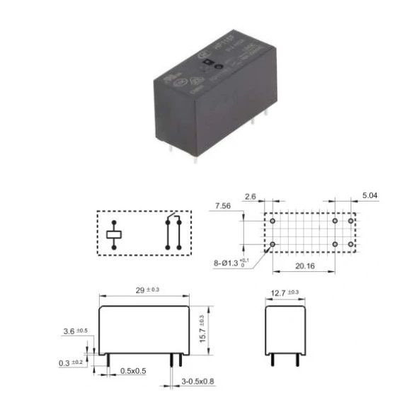 Hongfa HF115F 012-1HS3AF(310) 12V 16A 1C 6 Pin Minyatür Pcb Güç Rölesi - 5 Adet - 3