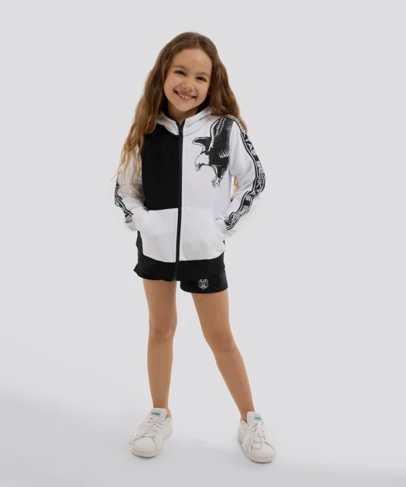 Beşiktaş Orijinal Lisanslı Kartal Baskılı Kapüşonlu Çocuk Sweat Hediyelik Ahşap Kutulu - 4