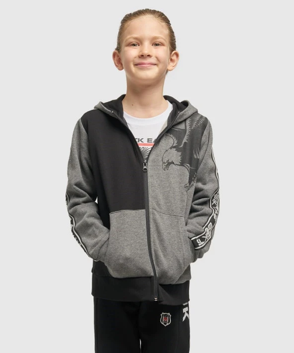 Beşiktaş Orijinal Lisanslı Kartal Baskılı Kapüşonlu Çocuk Sweat Hediyelik Ahşap Kutulu - 10