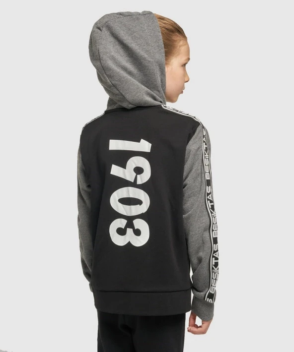 Beşiktaş Orijinal Lisanslı Kartal Baskılı Kapüşonlu Çocuk Sweat Hediyelik Ahşap Kutulu - 12