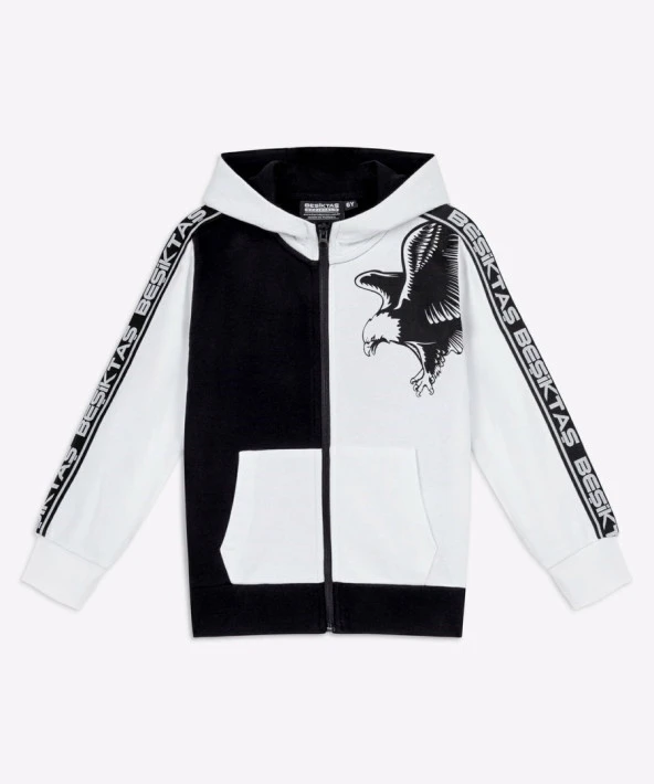 Beşiktaş Orijinal Lisanslı Kartal Baskı Kapüşonlu Çocuk Sweat + Bileklik Set Hediyelik Ahşap Kutulu - 6