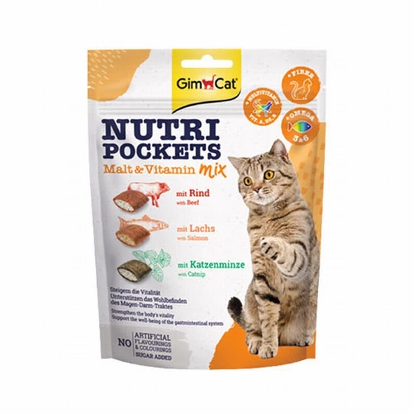GimCat Nutripockets Malt ve Multivitamin Kedi Ödülü 150 Gr