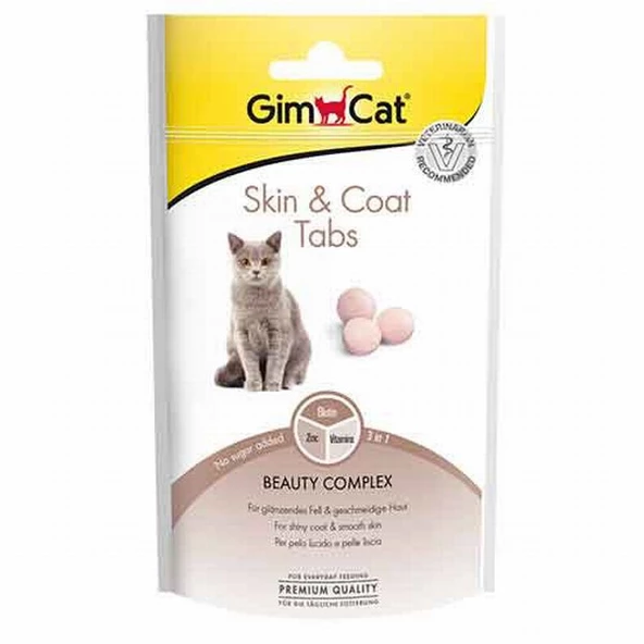 GimCat Skin Coat Tabs Deri ve Tüy Sağlığı Kedi Ödül Tableti 40 Gr
