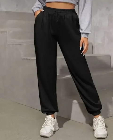 Unisex Basic Eşofman Altı - Siyah