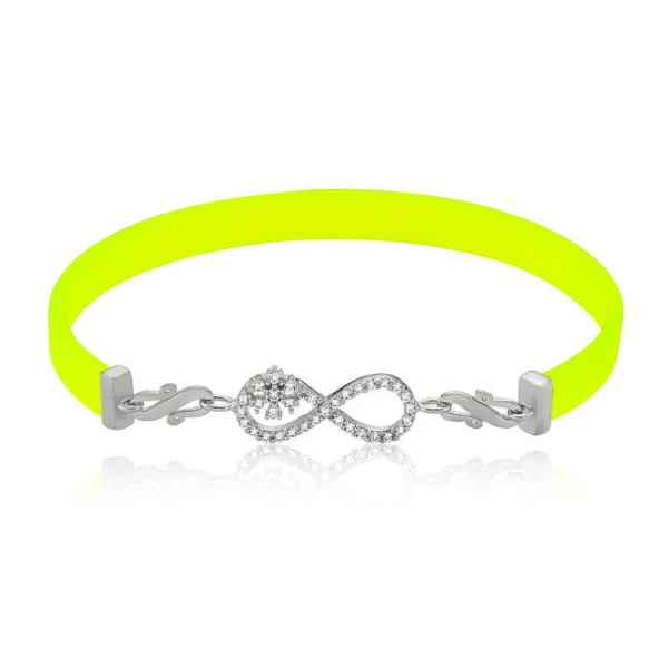 925 Ayar Gümüş Sarı Sonsuzluk Bileklik ürün görseli 1