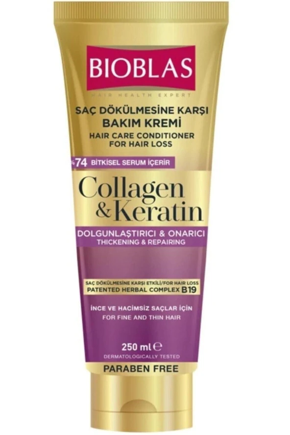 Bioblas Collagen Keratin Saç Dökülmesine Karşı Saç Kremi 250ml