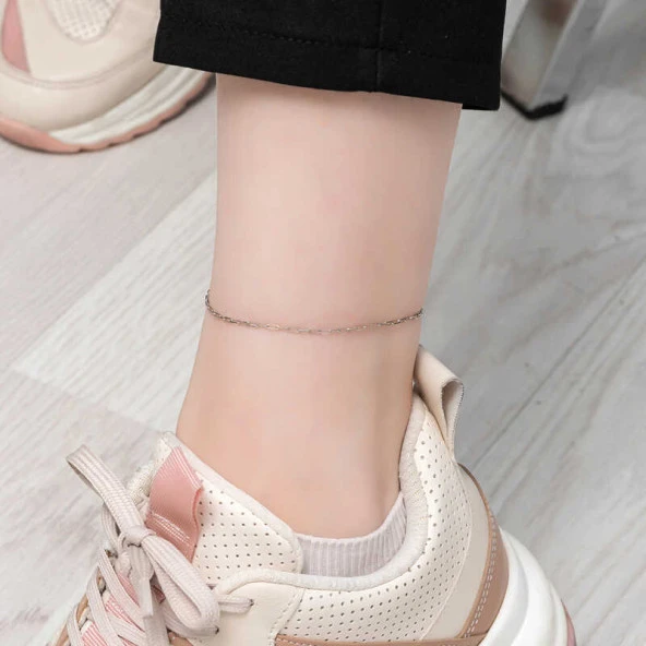 925 Ayar Gümüş Zincir Desenli Halhal - 2