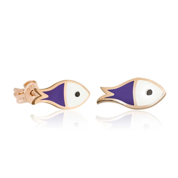 Gümüş Mor Balık Küpe ürün görseli 1