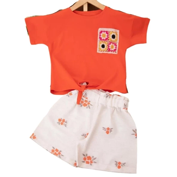 NAZAR ÖRGÜ CEPLİ KESMA JAKAR ŞORTLU KIZ ÇOCUK TAKIM ürün görseli