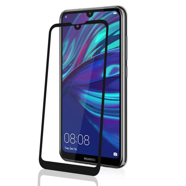 Huawei Y6 2019 Ekran Koruyucu 9D Tam Kaplayan Kavisli