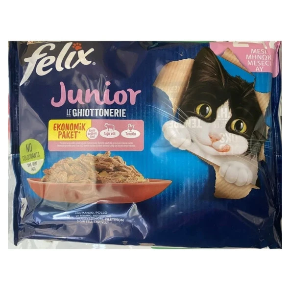 Felix Junior Pouch 4Lü Paket 4*85 Gr