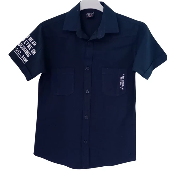 PUFUDİ CAR COMPANY KISA KOL ERKEK ÇOCUK GÖMLEK - 3