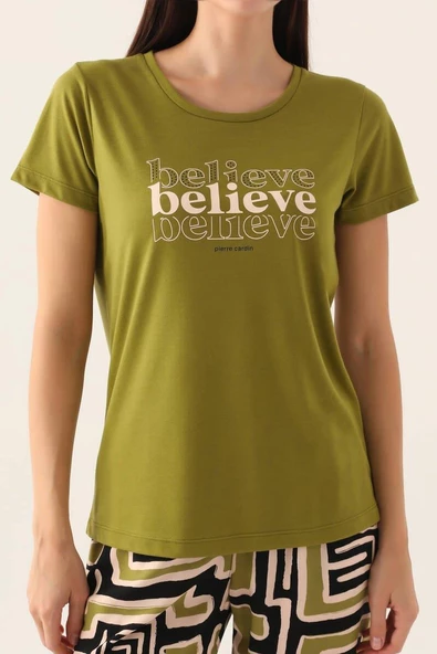 Pierre Cardin 8817 Believe Kadın Kısa Kol Pijama Takımı - 5
