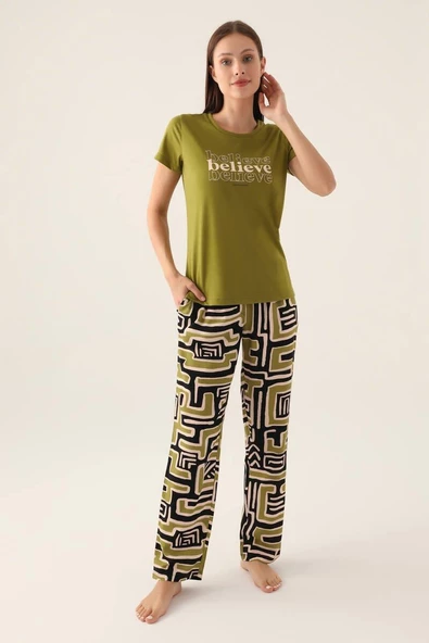 Pierre Cardin 8817 Believe Kadın Kısa Kol Pijama Takımı - 4