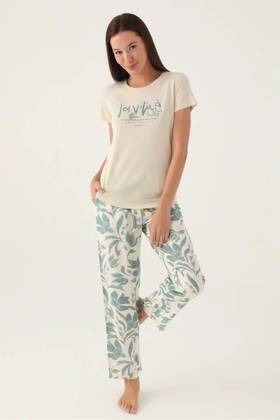 Pierre Cardin 8825 Enjoy Kadın Kısa Kol Pijama Takımı - 2