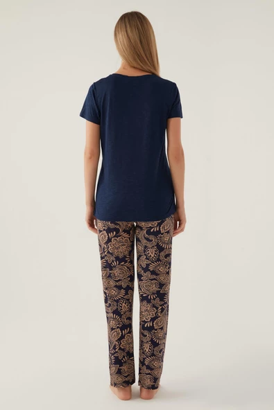 Pierre Cardin 8796 Straight Kadın Kısa Kol Pijama Takımı - 11