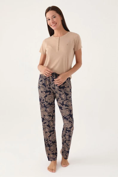 Pierre Cardin 8796 Straight Kadın Kısa Kol Pijama Takımı - 2
