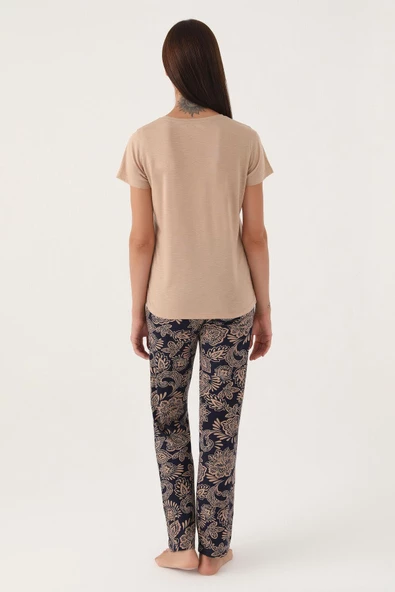 Pierre Cardin 8796 Straight Kadın Kısa Kol Pijama Takımı - 6